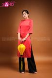 TAC0431 Áo Dài Gấm Hoạ Tiết - Màu Đỏ