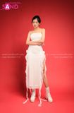 Đầm Body Cúp Ngực Tua Rua Đính Hoa - Trắng