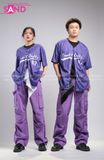 Outfit Phối Sẵn - (Quần Nắp Ngang Tím phối Bóng Chày Sọc Tím)