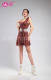 Outfit Phối Sẵn - (Đầm Váy Nâu Tua Rua)