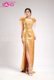 VDD0301 Váy Dạ Hội Dài Đính Đá Vàng