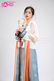 TNQ0805 Trang Phục Cổ Trang Xanh Dương Khoác Trắng Ngắn