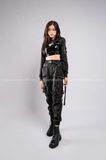 Outfit Phối Sẵn - (Quần Swat Cao Cấp phối Áo Quây Đen Da Bóng)
