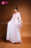 THX0002 Váy Cổ Trang Hoá Trang Hằng Nga Trắng Hồng