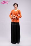 TYK1102 Yếm Kem Trơn Truyền Thống Phối Bà Ba - Nâu