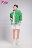 Outfit Phối Sẵn - (Quần Short Trắng phối Áo Khoác Bomber Xanh Lá)