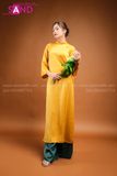 TAC0309 Áo Dài Lụa Tây Thi Vàng Đồng