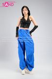 Outfit Phối Sẵn - (Áo Kim Sa Đen Mũ Trùm phối Quần Xanh Dương Nắp Ngang)