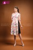 TAC1203 Áo Dài Cách Tân Họa Tiết Hoa Nhí