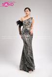 VDD0102 Váy Dạ Hội Dài Đính Đá Đen