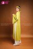TCN0902 Cổ Phục Nguyễn Triều Nữ - Áo Tấc Vải Linen Xanh Chuối