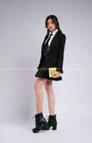 Outfit Phối Sẵn - (Váy Đen phối Sơ Mi Trắng Vest Đen)