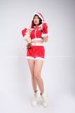 Outfit Phối Sẵn - (Set Giáng Sinh Quần Short , Áo Quây Croptop , Bao Tay)