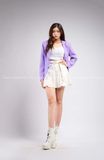 Outfit Phối Sẵn - (Chân Váy Trắng phối Vest Tím)