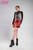 Outfit Phối Sẵn - (Váy Kim Sa Đỏ phối Bra Đính Đá)