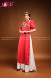 TAC0413 Áo Dài Đỏ Lụa Tây Thi Đồng Tiền