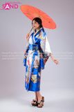Áo Kimono Hoạ Tiết - Xanh Dương