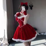 Váy Giáng Sinh Đỏ Cúp Ngực