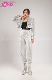 Outfit Phối Sẵn - (Quần Suông Bạc phối Áo Vest Kim Sa Bạc)