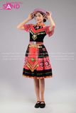 NHM0114 Trang Phục Dân Tộc H'Mông Nữ Liền - Đỏ Đen