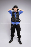 Outfit Phối Sẵn - (Quần Box Pant Đen phối Sơ Mi Xanh)