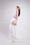 Outfit Phối Sẵn - (Quần Nữa Short Jean Trắng phối Bodysuit Họa Tiết)