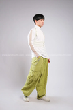 Outfit Phối Sẵn - (Quần Ống Rộng Túi Hộp Xanh phối Áo Thun Tay Lưới Trắng)