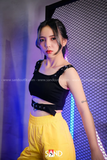 Áo 2 Dây Croptop Khoen Vai Bụng - Đen
