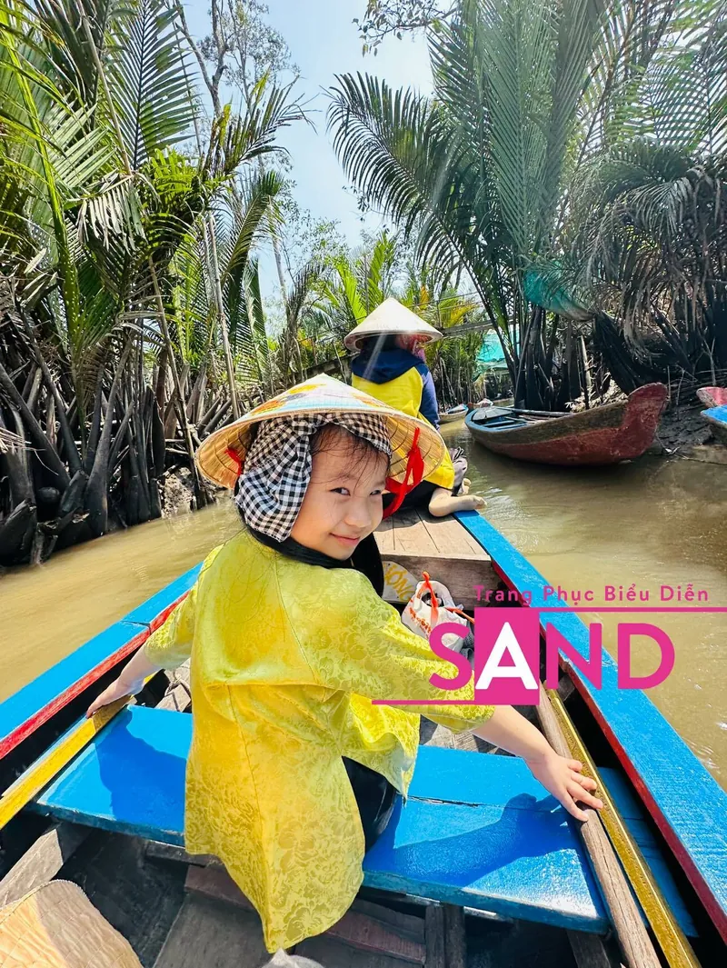 KBG0901 Áo Bà Ba Gấm Trẻ Em - Xanh Bơ