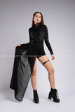 Áo Bodysuit dài tay Đen ánh kim