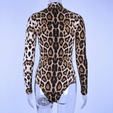 Áo Bodysuit dài tay họa tiết da beo
