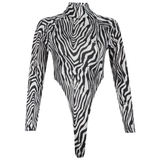 Áo Bodysuit Dài Tay Họa Tiết Sọc Ngựa Vằn