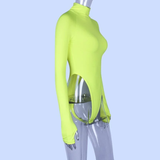 Áo Bodysuit dài tay Xanh neon