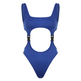 Áo bodysuit khoét bụng khóa gài Xanh dương