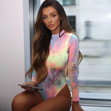 Áo Bodysuit thun body dài tay màu loang