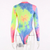 Áo Bodysuit thun body dài tay màu loang
