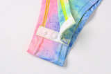 Áo Bodysuit thun body dài tay màu loang