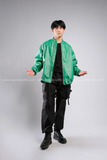 Outfit Phối Sẵn - (Quần Swat Cao Cấp phối Áo Khoác Da Xanh Lá)