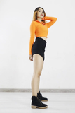 Áo Croptop Body Dài Tay Cam Khóa Cổ