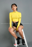 Áo Croptop Body Dài Tay Cổ Lọ Vàng