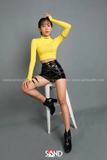 Áo Croptop Body Dài Tay Cổ Lọ Vàng