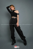 Áo Croptop Body Một Cánh Tay Viền Phản Quang