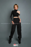 Áo Croptop Body Một Cánh Tay Viền Phản Quang