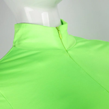 Áo croptop dài tay xanh neon khóa kéo
