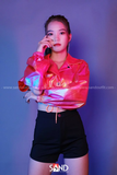 Áo croptop hologam dài tay