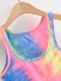 Áo croptop không tay màu loang