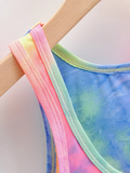 Áo croptop không tay màu loang