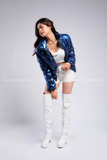 Outfit Phối Sẵn - (Quần Short Trắng Áo Croptop phối Áo Phao Dài Tay)