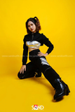 Áo Cut Out Phối Kéo Đen