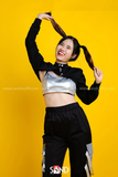 Áo Cut Out Phối Kéo Đen